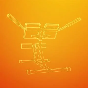 Modern exercise machine for the back and abs. Hyperextension simulator. Stock Illustration