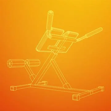 Modern exercise machine for the back and abs. Hyperextension simulator. Illustrazione stock