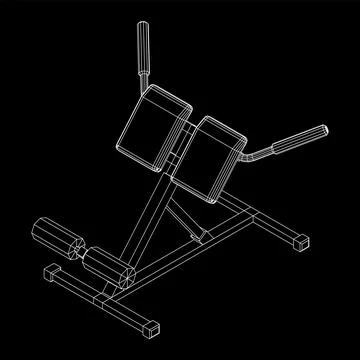 Modern exercise machine for the back and abs. Hyperextension simulator. Stock Illustration