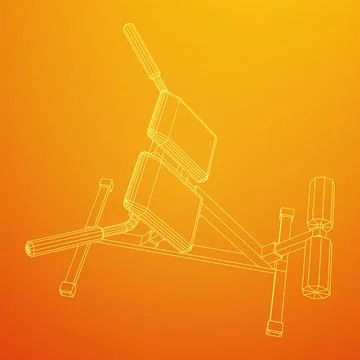 Modern exercise machine for the back and abs. Hyperextension simulator. Illustrazione stock