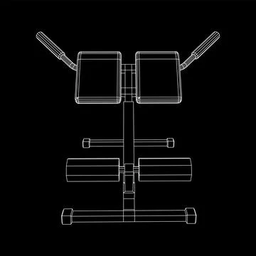 Modern exercise machine for the back and abs. Hyperextension simulator. Stock Illustration