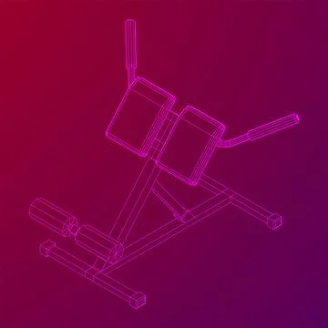 Modern exercise machine for the back and abs. Hyperextension simulator. Stock Illustration