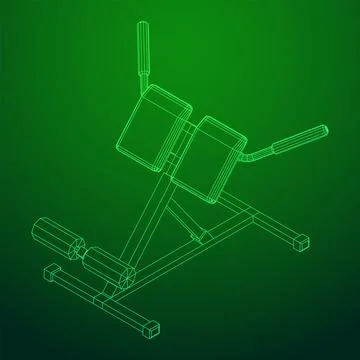 Modern exercise machine for the back and abs. Hyperextension simulator. Stock Illustration