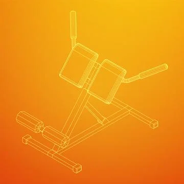 Modern exercise machine for the back and abs. Hyperextension simulator. Illustrazione stock