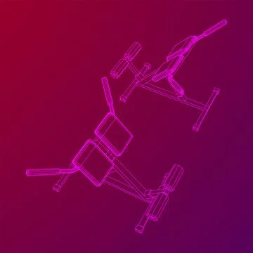 Modern exercise machine for the back and abs. Hyperextension simulator. Stock Illustration