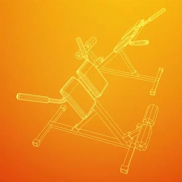 Modern exercise machine for the back and abs. Hyperextension simulator. Illustrazione stock