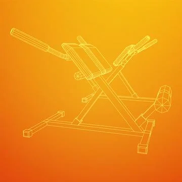 Modern exercise machine for the back and abs. Hyperextension simulator. Illustrazione stock