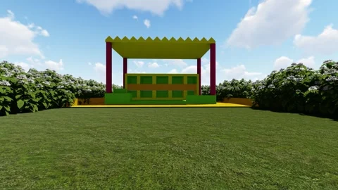 Modern Exhibition Stall Stock Footage 347458329