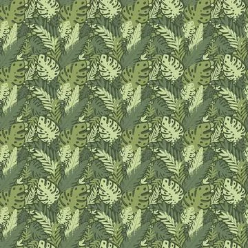 Modern exotic tropical seamless pattern. Art design for paper, cover, fabric, Stock Illustration