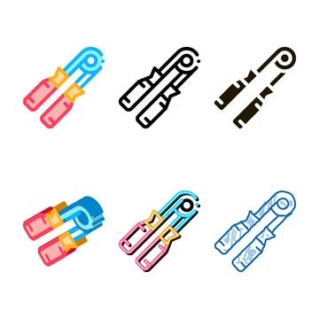 Modern expander heavy grip icon vector outline イラスト素材