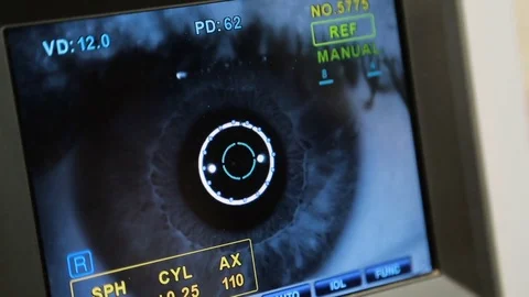 Modern eye testing device Stock Footage 82022968