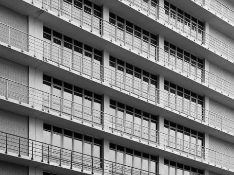 Modern facade with balconies Stock Photos