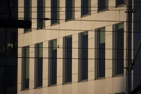 Modern facade with vertical windows Stock Photos