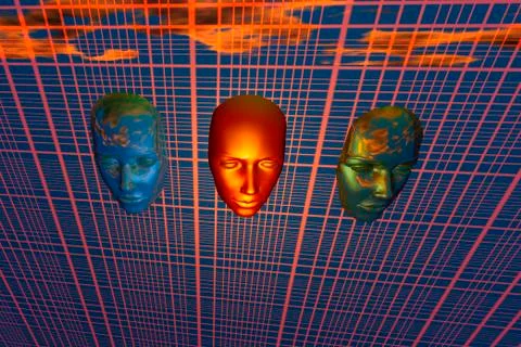 The modern face of robotics. Illustrazione stock