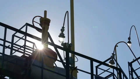 Modern facility or powerful process area at oil depot or tank farm. Rock-oil ext Stock Footage 199487725