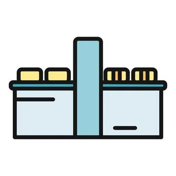 Modern factory building process production industrial icon Stock Illustration