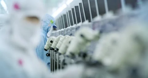 Modern Factory Skilled Professionals Working 8K Stock Footage 340061270