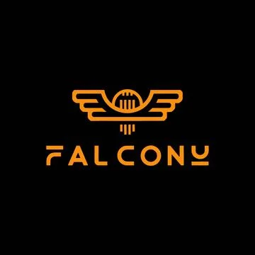 Modern Falcon Logo Design Featuring Wings and a Sphere Stock Illustration