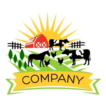 Modern farm logo Stock Illustration