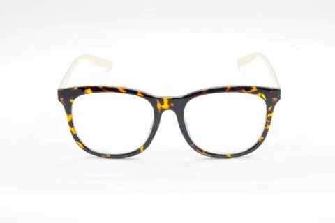 Modern fashionable spectacles isolated on white background, Perfect reflect.. Stock Photos