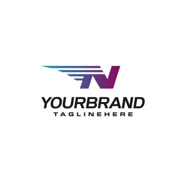 Modern Fast letter N vector logo with speed or moving element. Suitable for m Stock-Illustration