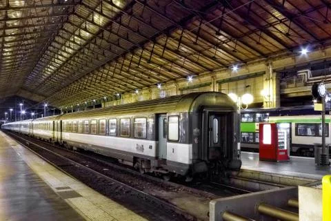Modern Fast Passenger Train  train at the station. Paris 스톡 사진