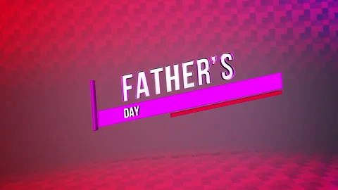 Modern Fathers Day on red gradient with pixels pattern Video stock 241330717
