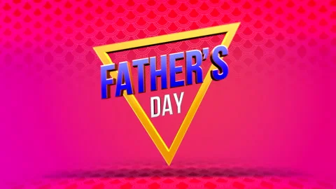 Modern Fathers Day with triangle on red gradient with rings pattern Stock Footage 238744666