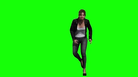 Modern female dancer performing lively routine on green screen chromakey Stock Footage 328636388