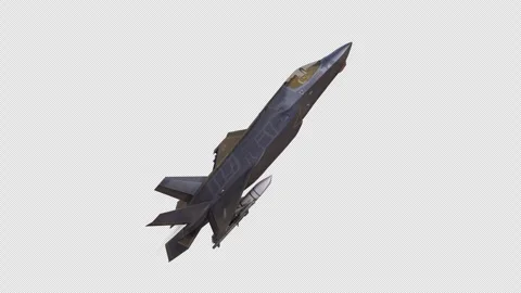 Modern Fighter Aircraft Flying 3D Animation on Clean Background 库存影片 340779389