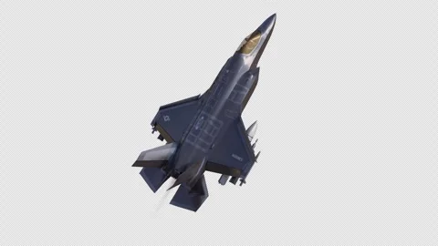 Modern Fighter Aircraft Flying 3D Animation on Clean Background 库存影片 340779429