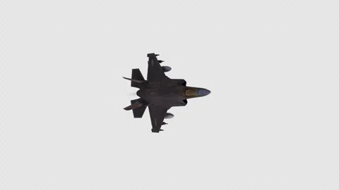Modern Fighter Aircraft Flying 3D Animation on Clean Background Video stock 340779486