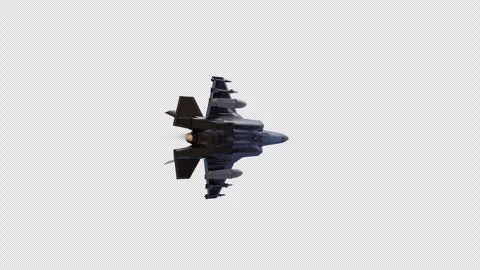 Modern Fighter Aircraft Flying 3D Animation on Clean Background 库存影片 340779497