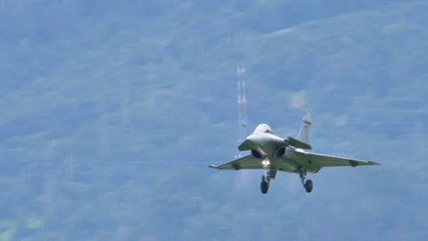 Modern fighter jet air plane landing Stock Footage 147115216