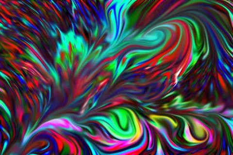 Modern fine art, computer &amp; digital photography view of waterfall India Co... Stock Photos