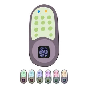 Modern fingerprint door lock vector cartoon graphic Illustration