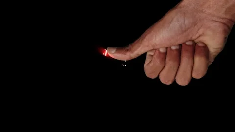 Modern Fingerprint Scan in Progress on Digital Interface, Cybersecurity and.. Stock Footage 309265608