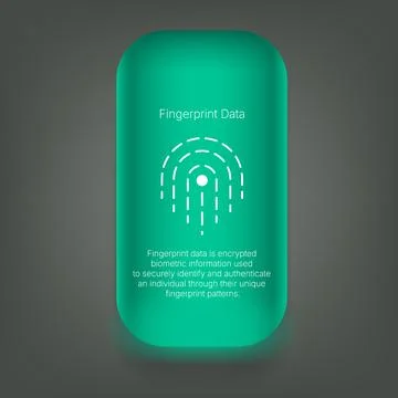 Modern Fingerprint Security Interface With Neon Biometric Design Stock Illustration