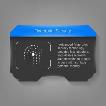 Modern Fingerprint Security Technology Interface for Biometric Authenticati.. Stock Illustration