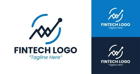 Modern Fintech Logo Design Illustrazione stock