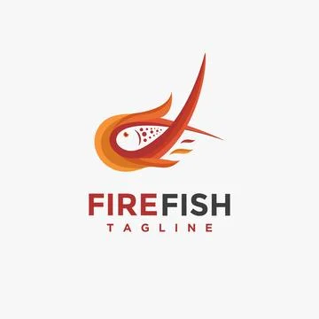 Modern Fire fish logo icon vector template on white background Stock Illustration