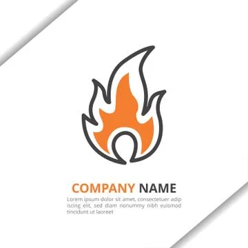 Modern fire flame logo icon design concept, for your company, corporate Stock-Illustration