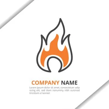 Modern fire flame logo icon design concept, for your company, corporate Stock Illustration