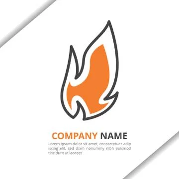 Modern fire flame logo icon design concept, for your company, corporate Stock Illustration