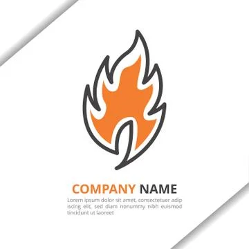 Modern fire flame logo icon design concept, for your company, corporate Stock Illustration