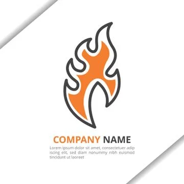 Modern fire flame logo icon design concept, for your company, corporate Stock Illustration