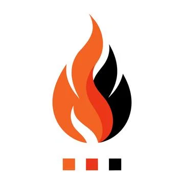 Modern Fire Flame Logo Icon for Energy Heating and Hot Technology Branding Stock Illustration