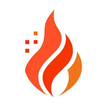Modern Fire Flame Logo Icon for Energy Heating and Hot Technology Branding Stock Illustration