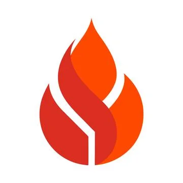 Modern Fire Flame Logo Icon for Energy Heating and Hot Technology Branding Stock Illustration