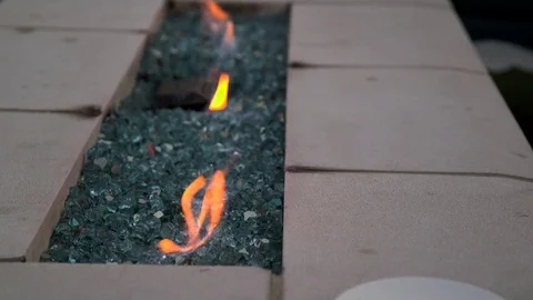Modern Fire Pit Stock Footage 72988111